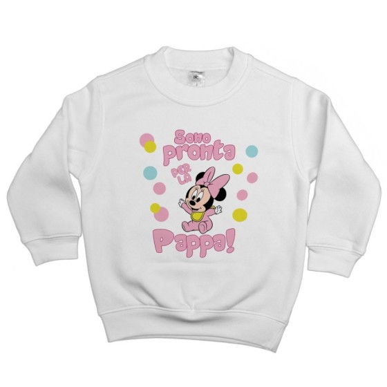 Felpa bambina sono pronta per la pappa baby minnie Cartoon