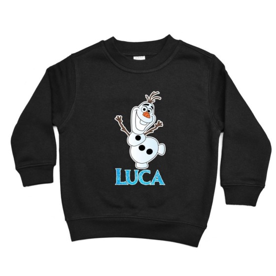 Felpa bambino personalizzata con nome olaf Cartoon