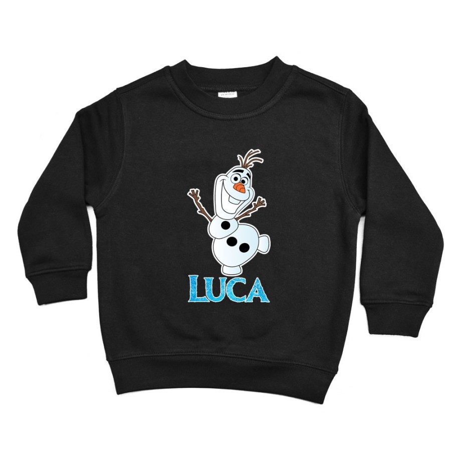 Felpa bambino personalizzata con nome olaf Cartoon