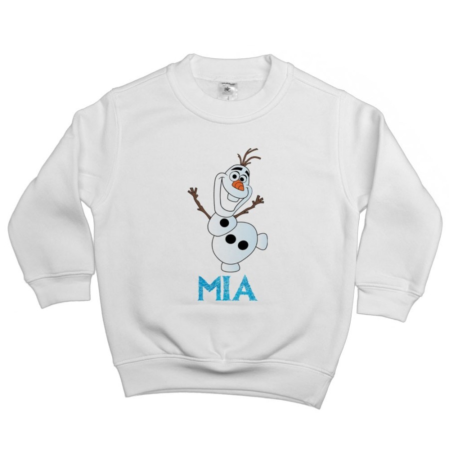 Felpa bambino personalizzata con nome olaf Cartoon