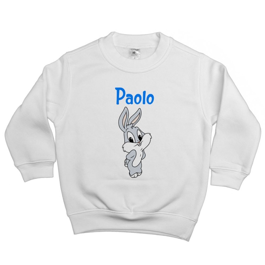 Felpa bambino personalizzata con nome bugs bunny - lola bunny Cartoon