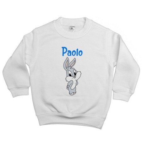 Felpa bambino personalizzata con nome bugs bunny - lola...
