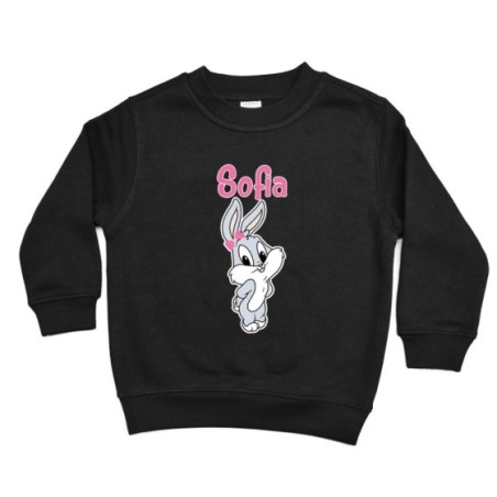 Felpa bambino personalizzata con nome bugs bunny - lola bunny Cartoon