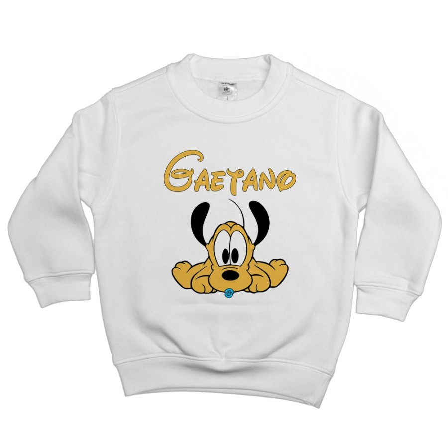 Felpa bambino personalizzata con nome baby pluto Cartoon