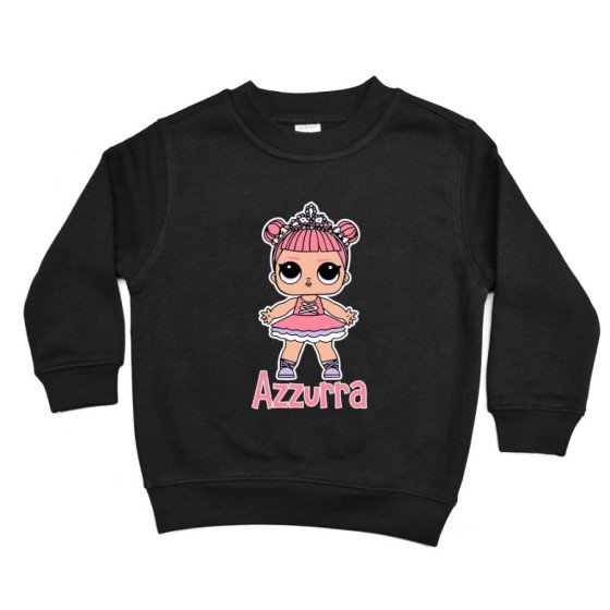 Felpa bambina personalizzata con nome lol Cartoon