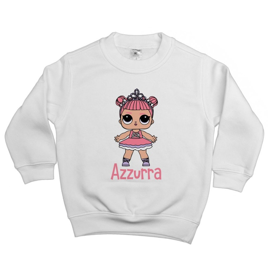 Felpa bambina personalizzata con nome lol Cartoon