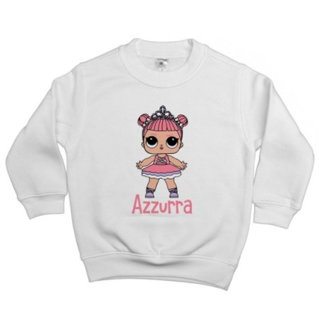 Felpa bambina personalizzata con nome lol Cartoon