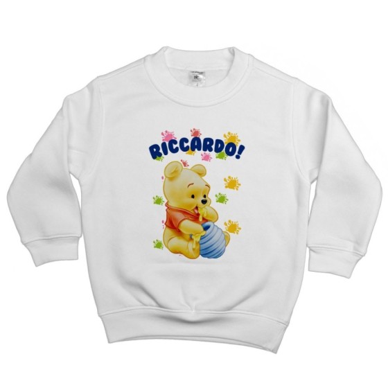 Felpa bambino personalizzata con nome baby winnie the pooh Cartoon