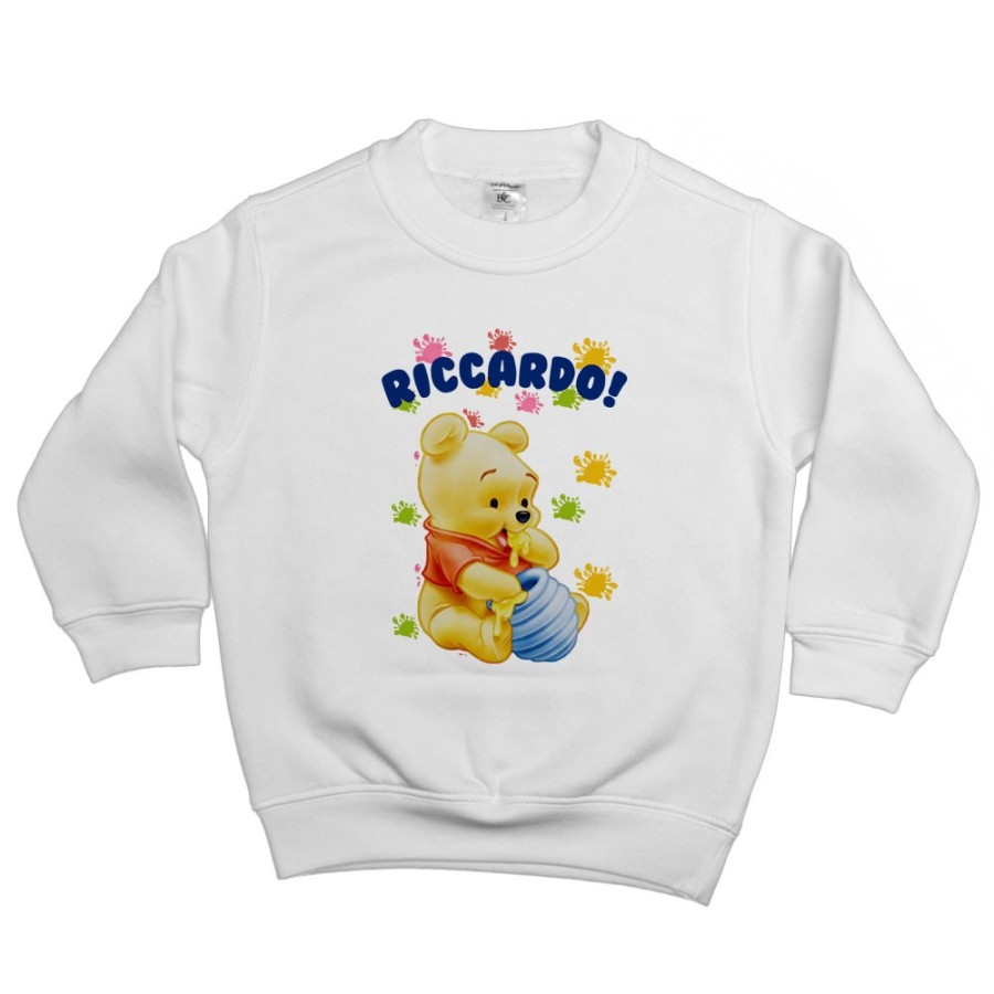 Felpa bambino personalizzata con nome baby winnie the pooh Cartoon