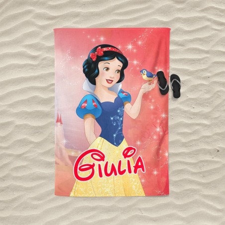 Telo mare personalizzato con nome biancaneve Cartoon