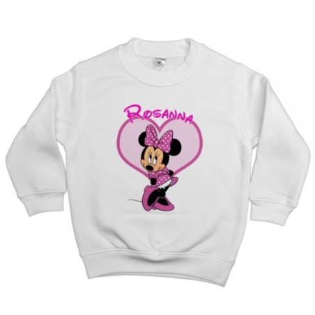 Felpa bambina personalizzata con nome minnie
