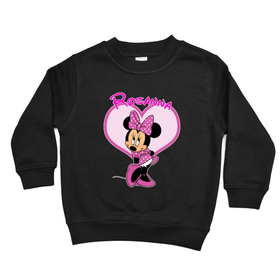 Felpa bambina personalizzata con nome minnie Cartoon