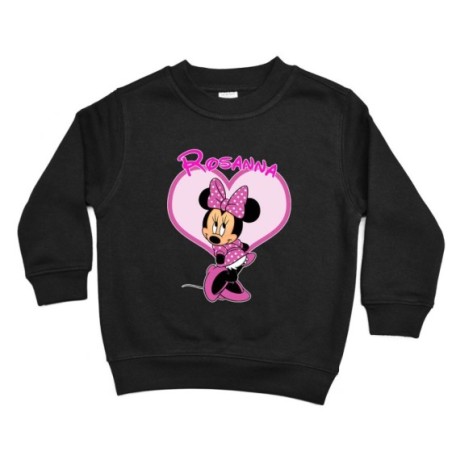 Felpa bambina personalizzata con nome minnie Cartoon