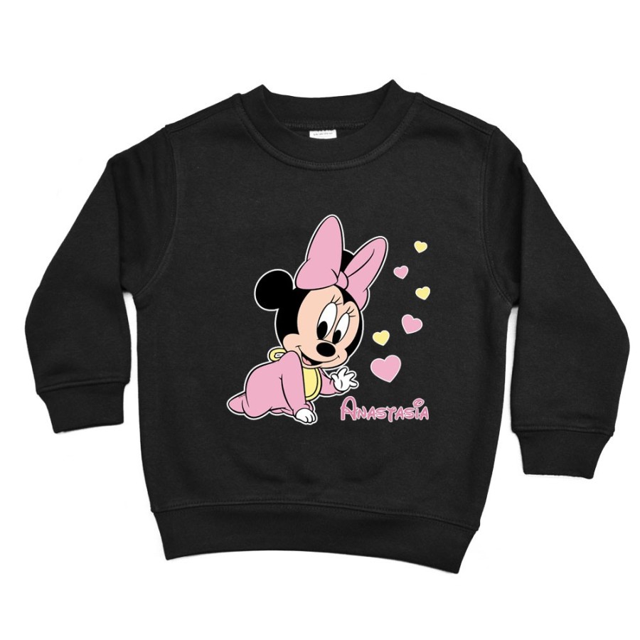 Felpa bambina personalizzata con nome baby minnie Cartoon