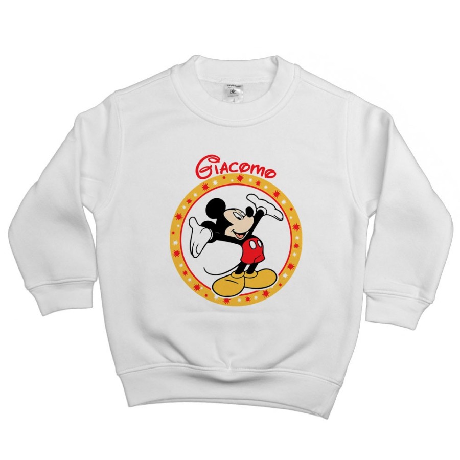 Felpa bambino personalizzata con nome topolino Cartoon