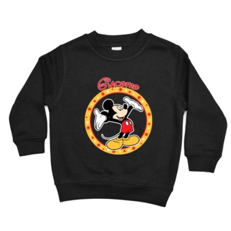 Felpa bambino personalizzata con nome topolino Cartoon