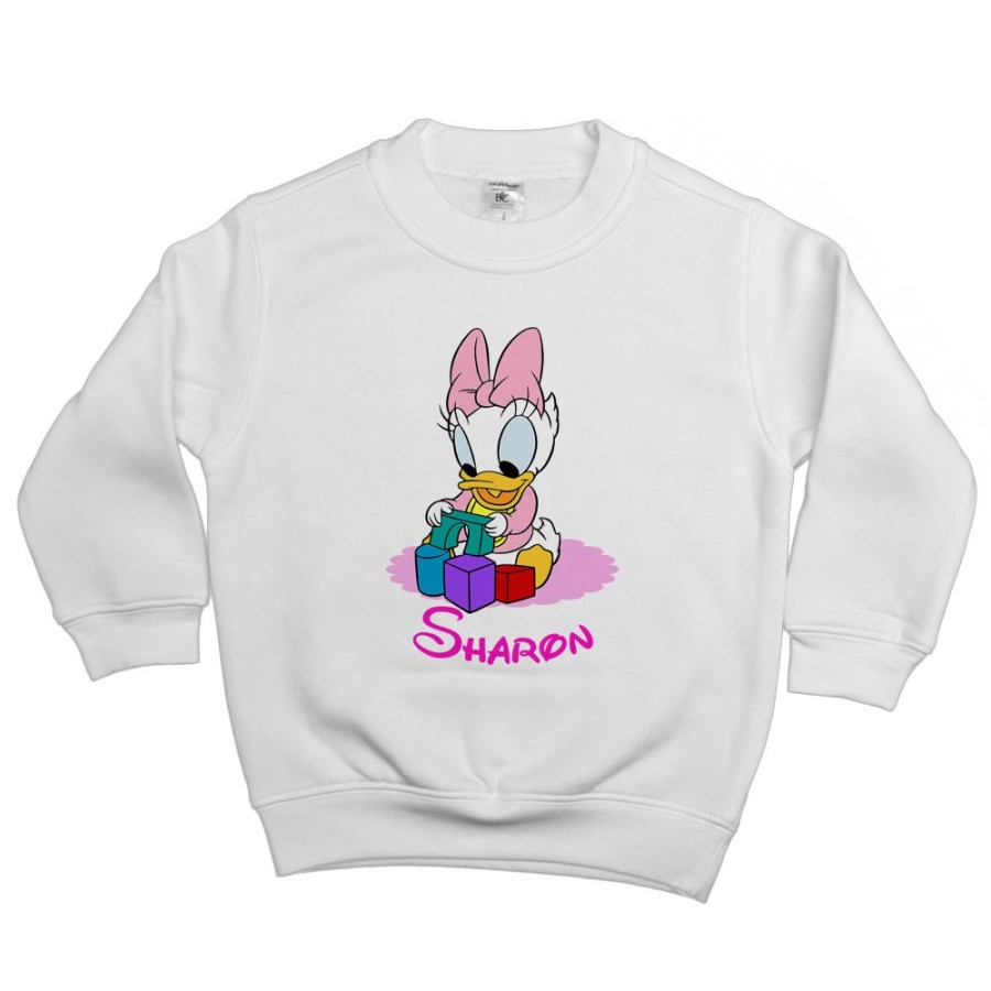 Felpa bambina personalizzata con nome baby paperina Cartoon