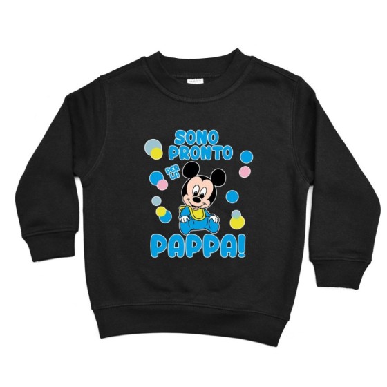 Felpa bambino sono pronto per la pappa baby topolino Cartoon