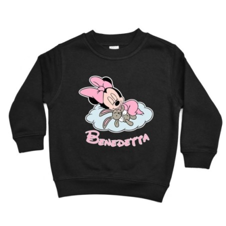 Felpa bambina personalizzata con nome minnie sleeping Cartoon