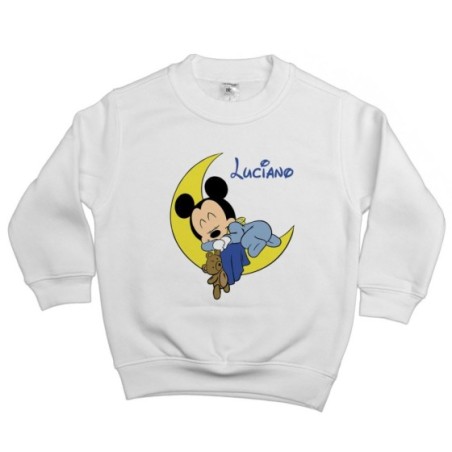 Felpa bambino personalizzata con nome topolino sleeping