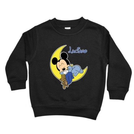 Felpa bambino personalizzata con nome topolino sleeping Cartoon