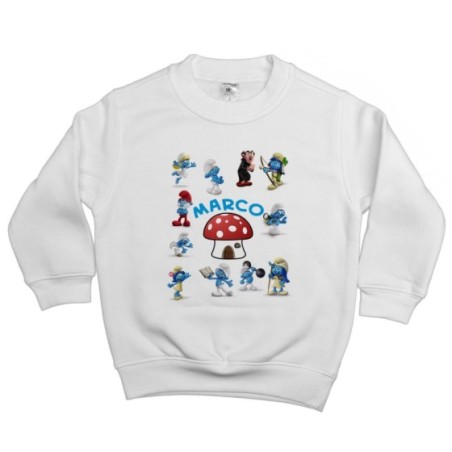Felpa bambino personalizzata con nome puffi