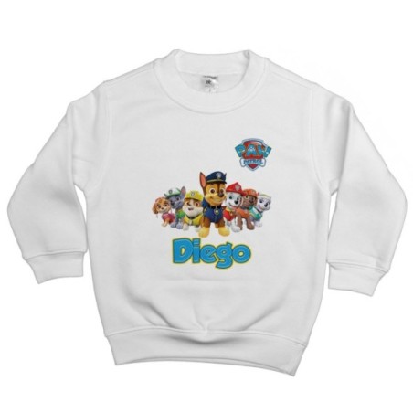 Felpa bambino personalizzata con nome paw patrol