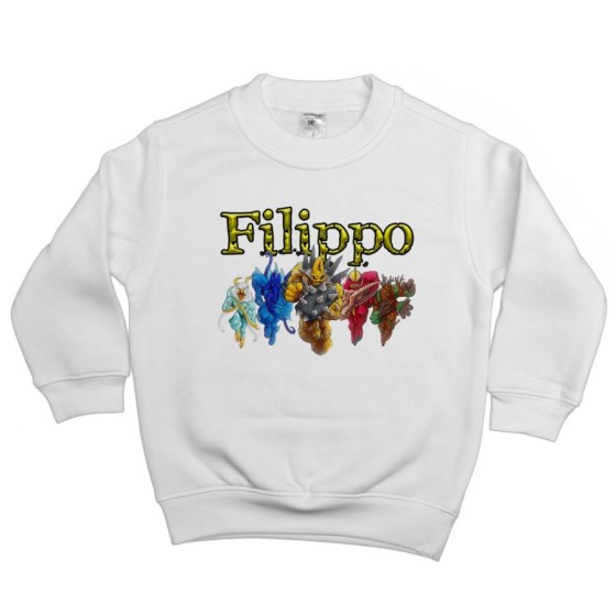 Felpa bambino personalizzata con nome gormiti Cartoon