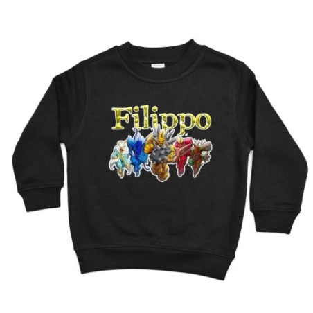 Felpa bambino personalizzata con nome gormiti Cartoon