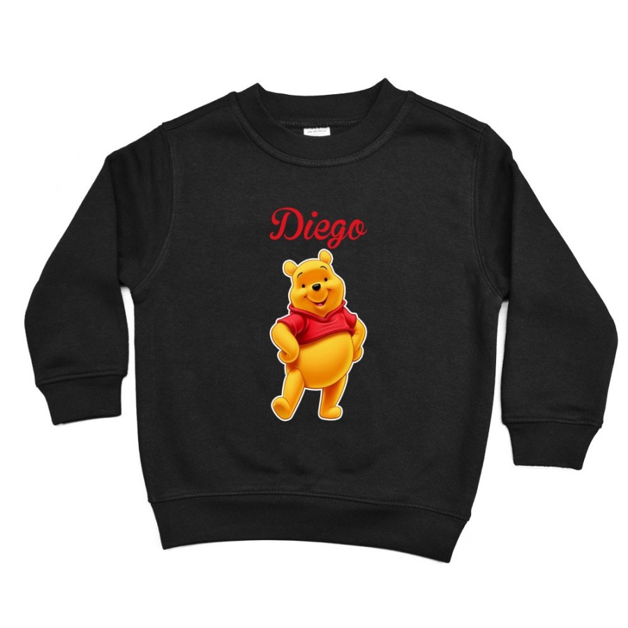 Felpa bambino personalizzata con nome winnie the pooh Cartoon