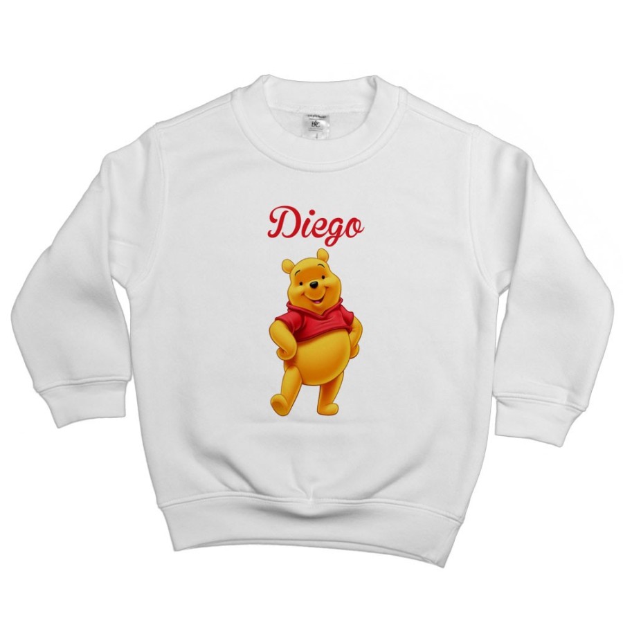 Felpa bambino personalizzata con nome winnie the pooh Cartoon