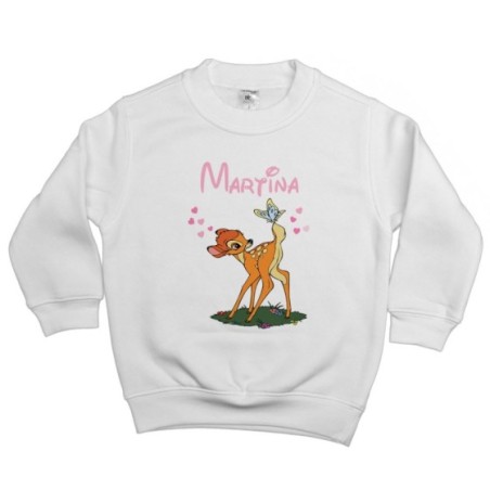 Felpa bambino personalizzata con nome bambi