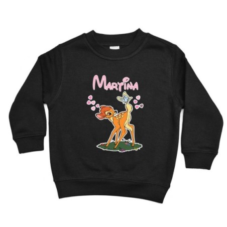Felpa bambino personalizzata con nome bambi Cartoon
