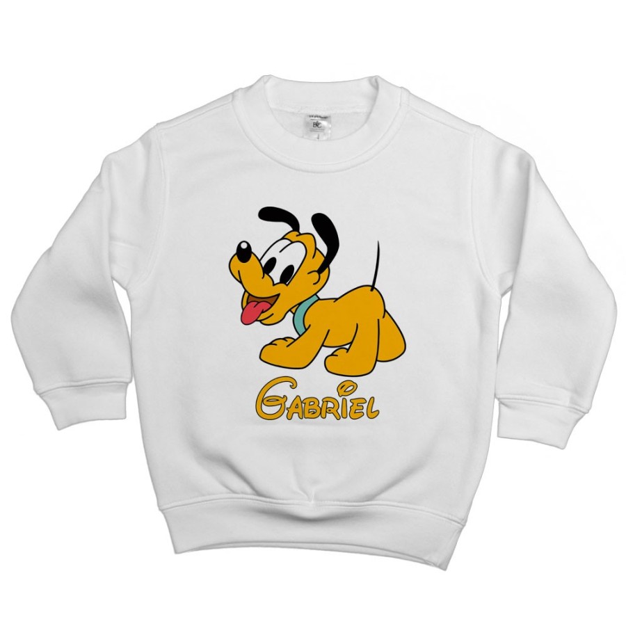 Felpa bambino personalizzata con nome baby pluto Cartoon