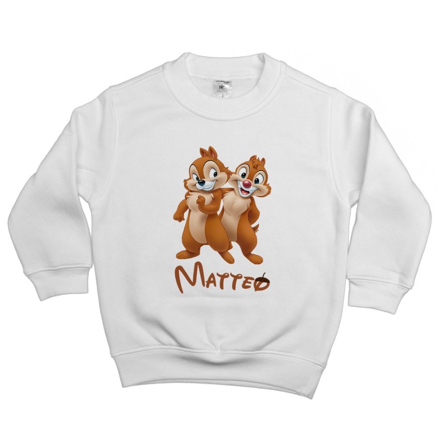 Felpa bambino personalizzata con nome cip e ciop Cartoon