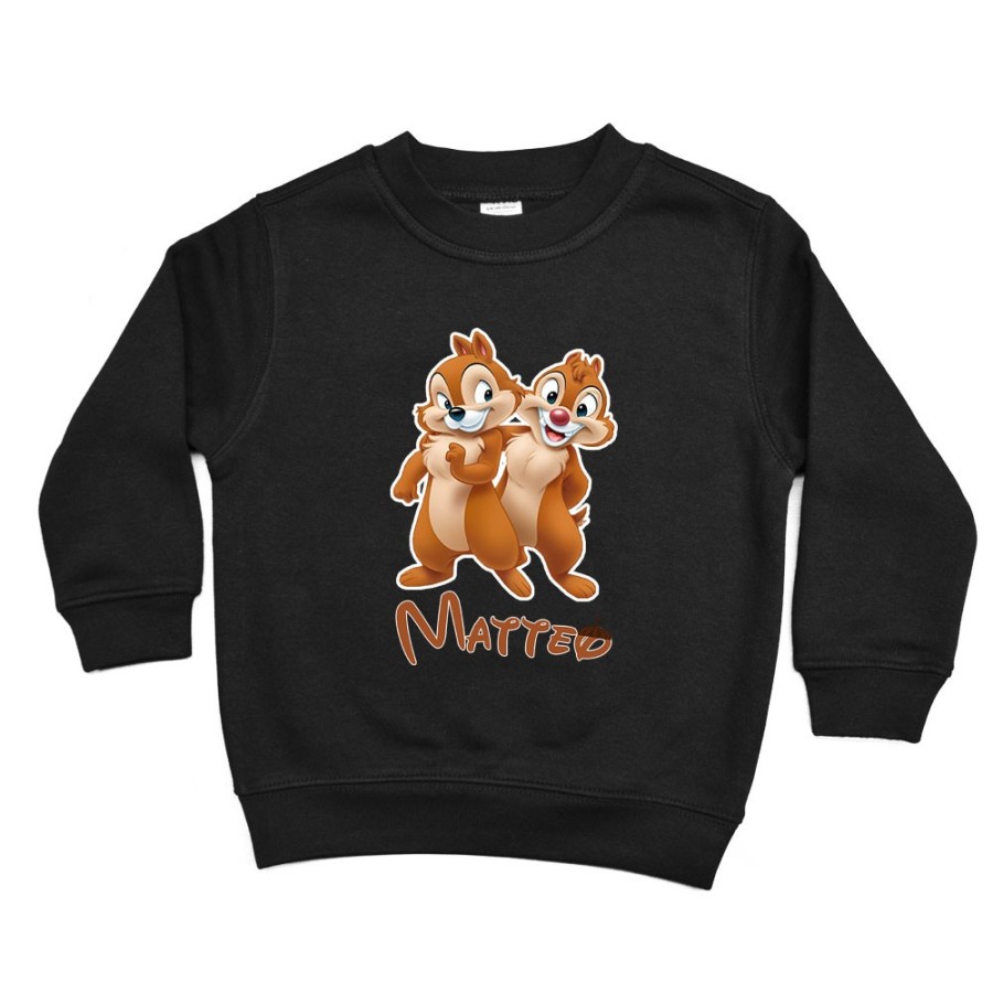 Felpa bambino personalizzata con nome cip e ciop Cartoon