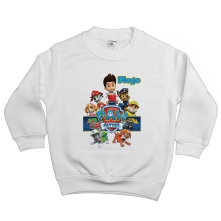 Felpa bambino personalizzata con nome personaggi paw patrol