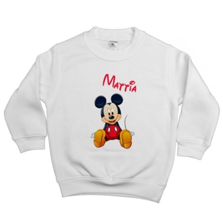 Felpa bambino personalizzata con nome cute topolino