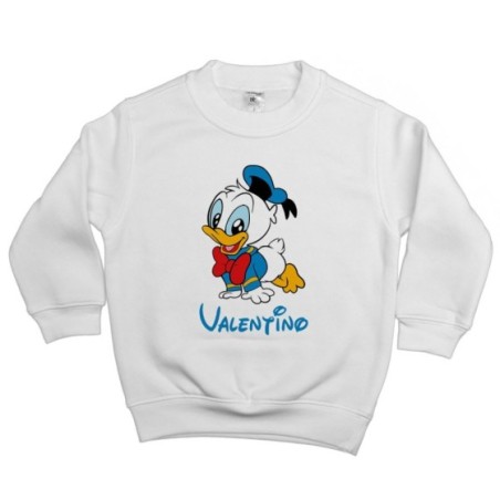 Felpa bambino personalizzata con nome baby paperino