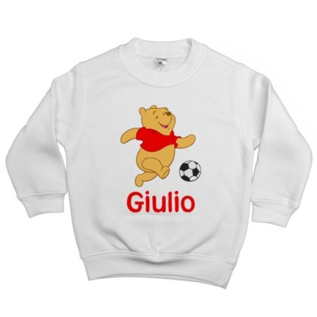 Felpa bambino personalizzata con nome winnie con il pallone