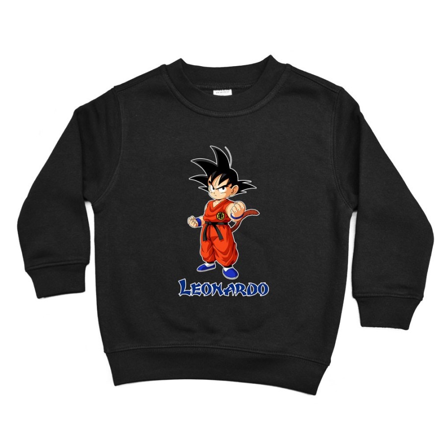 Felpa bambino personalizzata con nome goku Cartoon