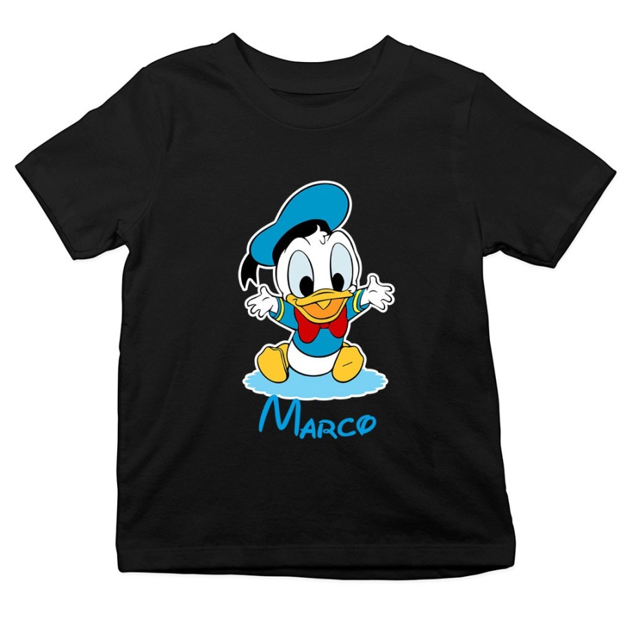 T-shirt bambino personalizzata con nome baby paperino Cartoon
