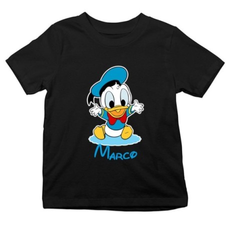 T-shirt bambino personalizzata con nome baby paperino Cartoon