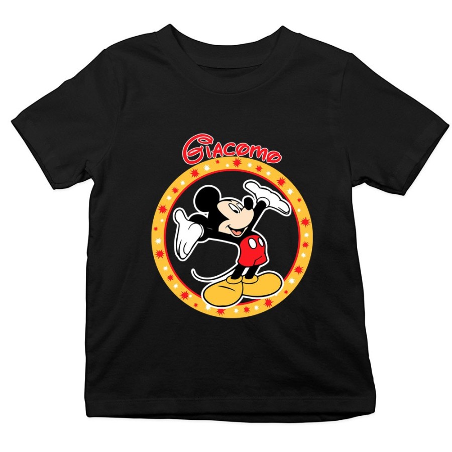 T-shirt bambino personalizzata con nome topolino Cartoon