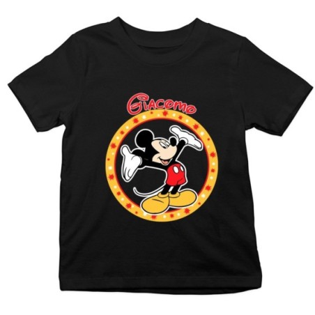 T-shirt bambino personalizzata con nome topolino Cartoon