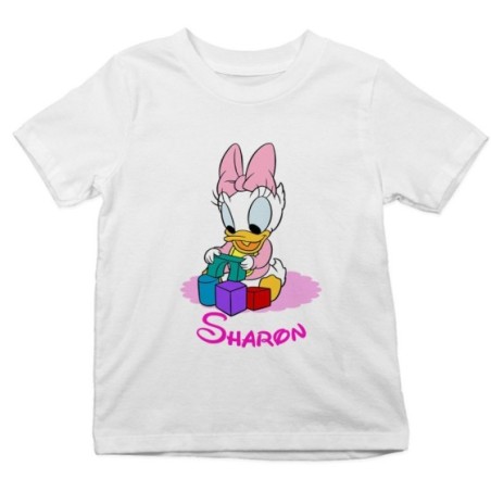 T-shirt bambina personalizzata con nome baby paperina Cartoon