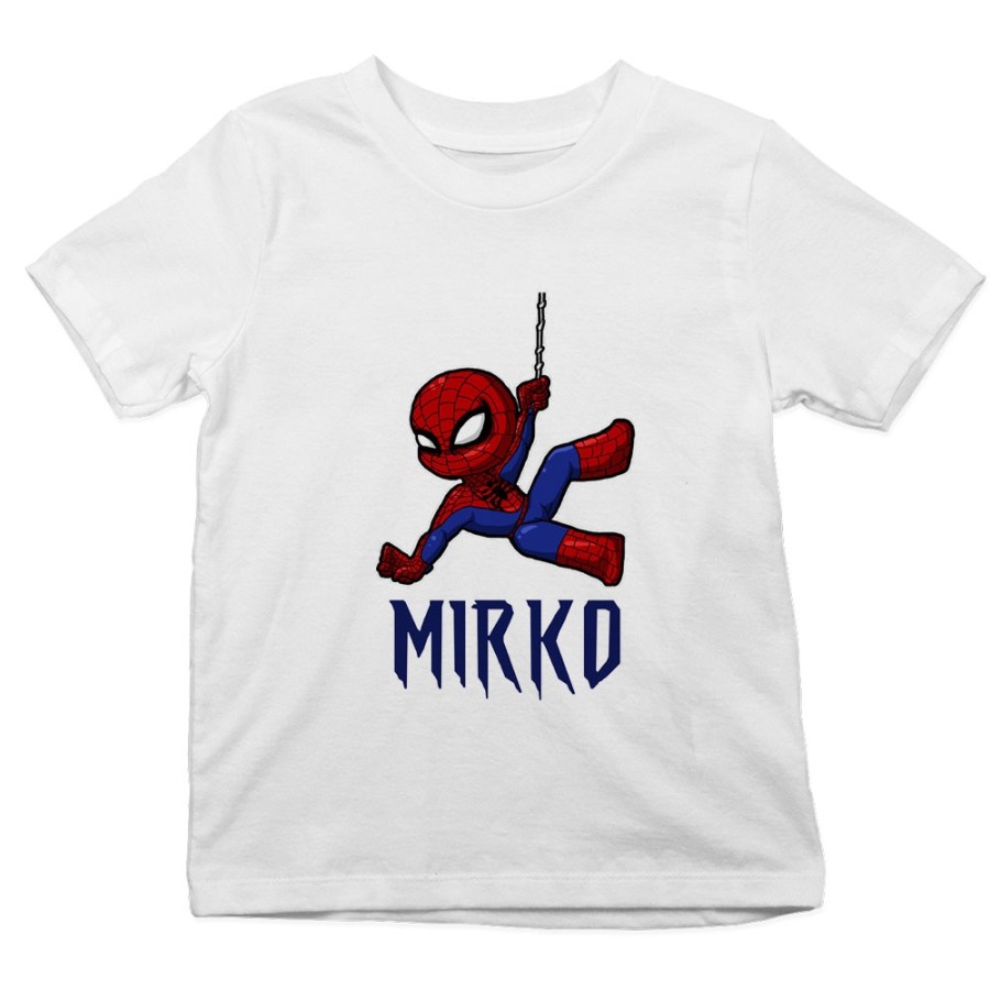 T-shirt bambino personalizzata con nome baby spiderman Cartoon