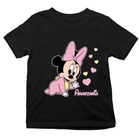T-shirt bambina personalizzata con nome baby minnie Cartoon