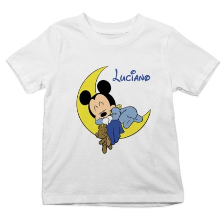 T-shirt bambino personalizzata con nome topolino sleeping