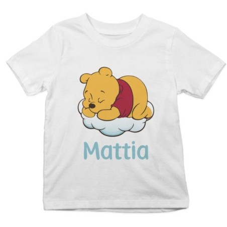 T-shirt bambino personalizzata con nome sleeping winnie Cartoon